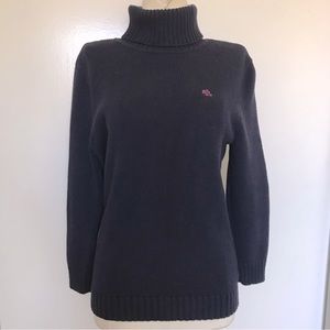 Ralph Lauren Turtleneck 100% Cotton Thick Knit Sweater Navy Blue Women’s Small